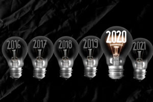 Idea Light Bulbs with New Year